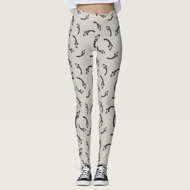 Japan-inspired Koi Pattern Leggings (Front)