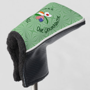 Japan Ireland USA Shamrock Flag Personalized  Golf Head Cover