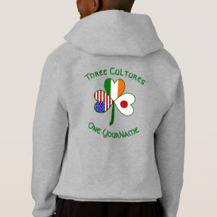 Japan Ireland USA Shamrock Flag Personalized Hoodie