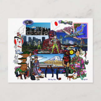 Japan Japanese Archipelago Collage Postcard