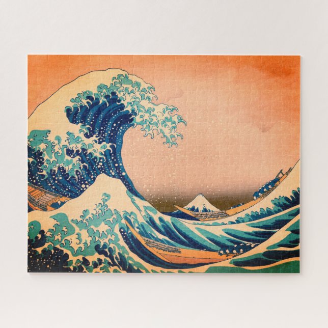 Japan - Japanese Art (Great Wave off Kanagawa) Jigsaw Puzzle (Horizontal)