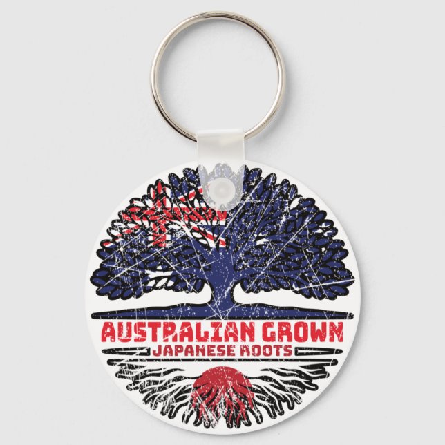 Japan Japanese Australian Australia Tree Roots Keychain (Front)