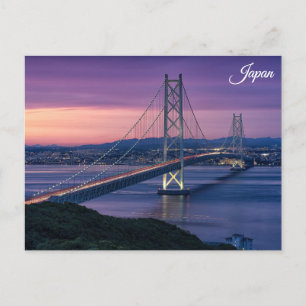 Japan Japanese Bridge Sunset Travel Photo Postcard