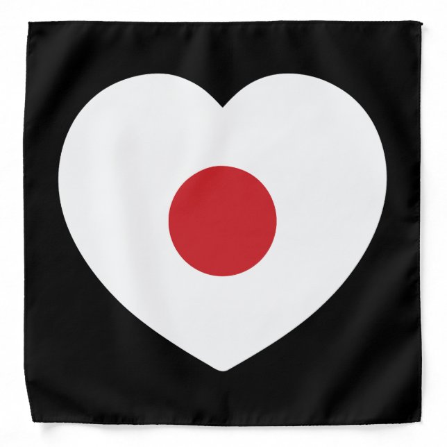 Japan | Japanese Flag Heart Bandana (Front)