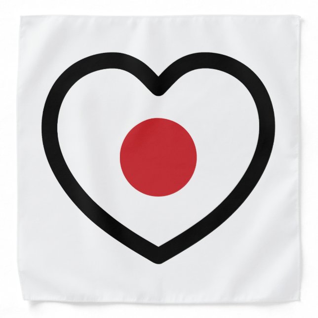 Japan | Japanese Flag Heart Bandana (Front)