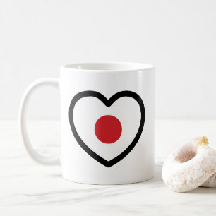 Japan Japanese Flag Heart Coffee Mug