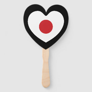 Japan Japanese Flag Heart Hand Fan