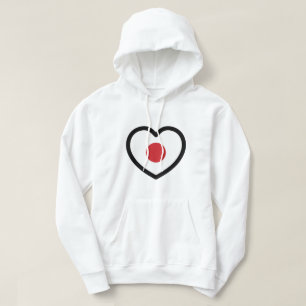 Japan Japanese Flag Heart Hoodie