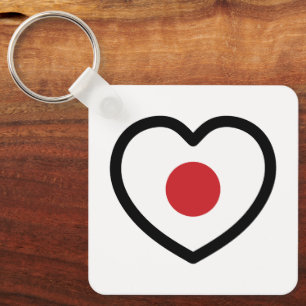 Japan   Japanese Flag Heart Keychain