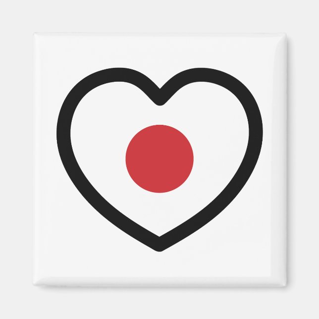 Japan | Japanese Flag Heart Magnet (Front)
