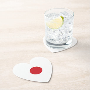 Japan Japanese Flag Heart Paper Coaster