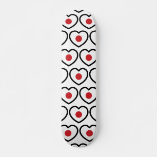 Japan Japanese Flag Heart Skateboard