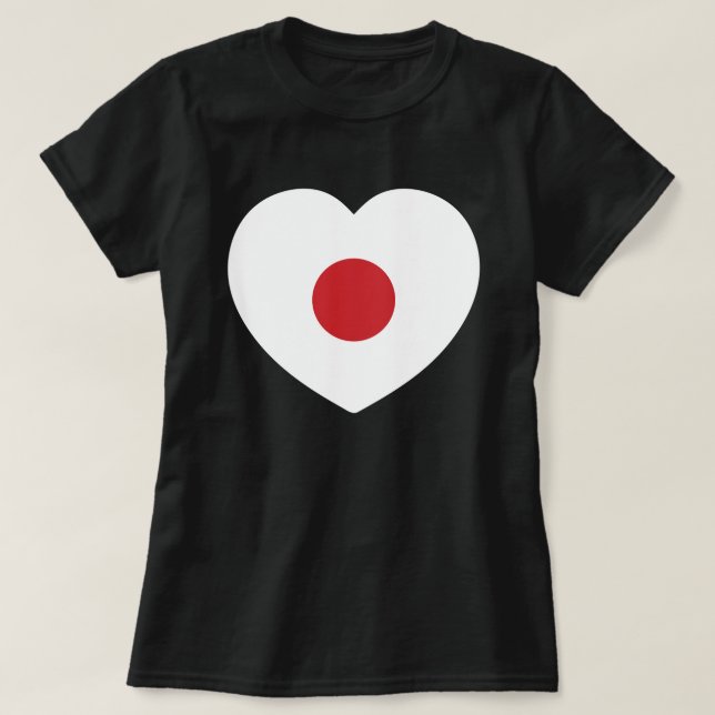 Japan | Japanese Flag Heart T-Shirt (Design Front)