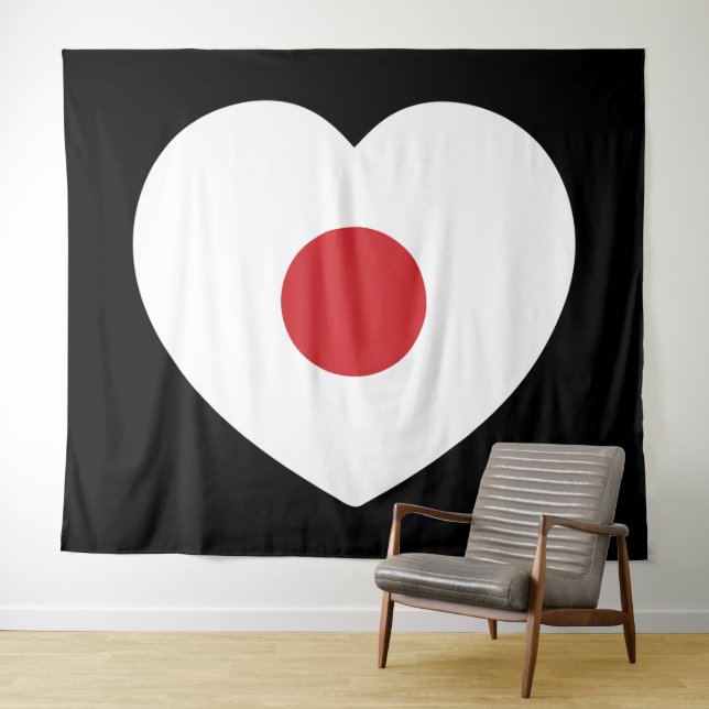 Japan | Japanese Flag Heart Tapestry (In Situ (Horizontal))