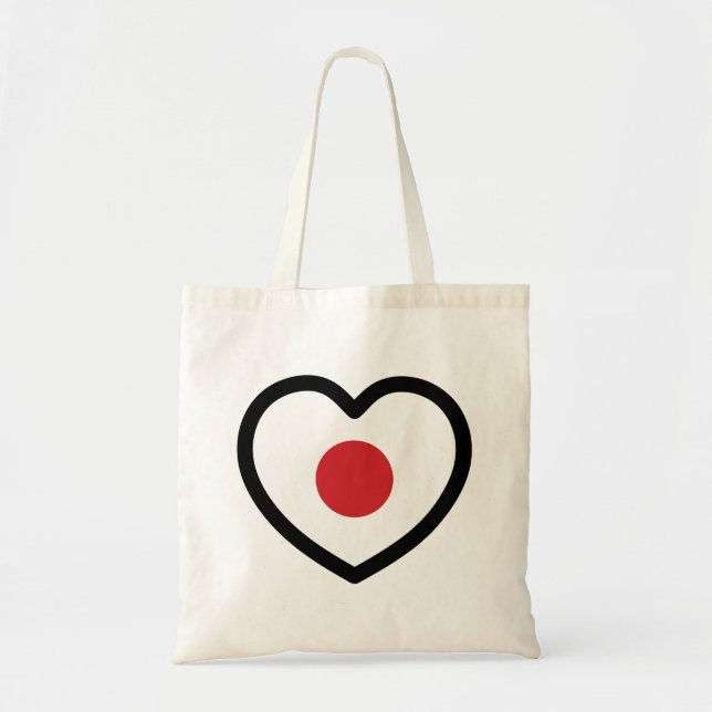 Japan | Japanese Flag Heart Tote Bag (Front)