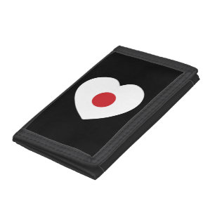 Japan Japanese Flag Heart Trifold Wallet