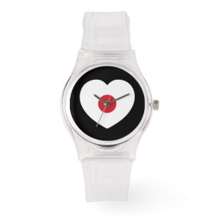 Japan Japanese Flag Heart Watch