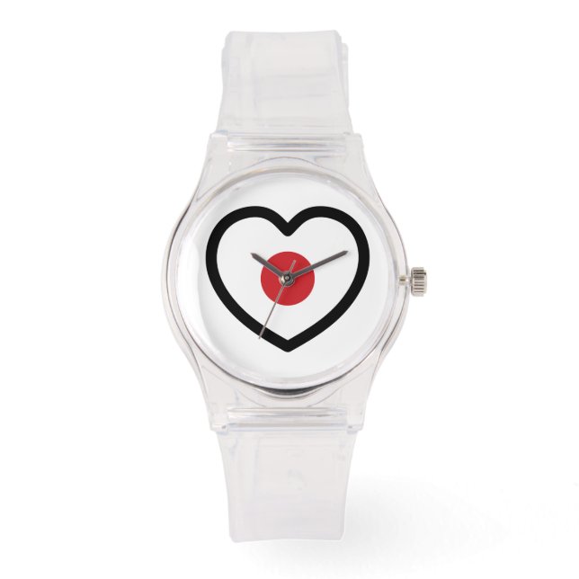Japan | Japanese Flag Heart Watch (Front)