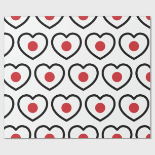 Japan Japanese Flag Heart Wrapping Paper
