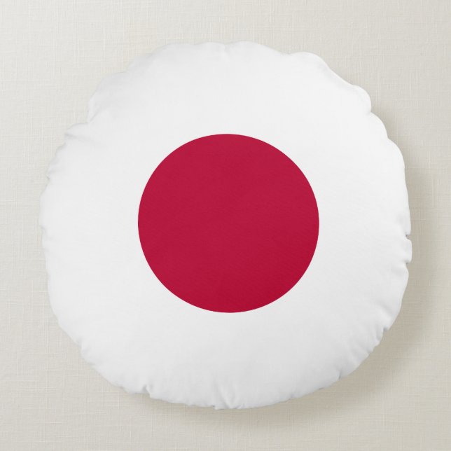 Japan (Japanese) Flag Round Pillow (Front)
