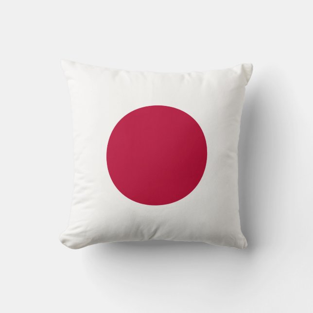 Japan (Japanese) Flag Throw Pillow (Front)
