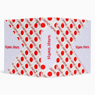Japan Japanese Flag Tiled Black Personalization  3 Ring Binder