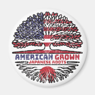 Japan Japanese US American USA United States Tree Magnet