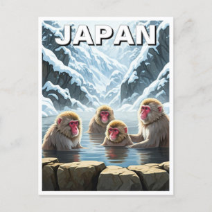 Japan Jigokudani Monkey Park Snow Monkeys Postcard