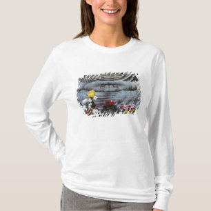 Japan, Kanagawa Pref., Kamakura. Floral T-Shirt