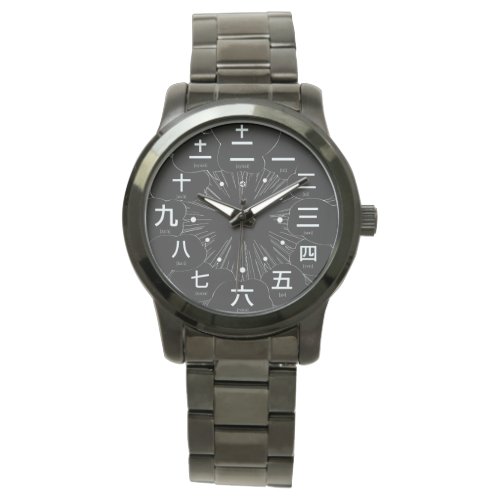 Japan kanji MANGA style [Black face 2] Wrist Watch