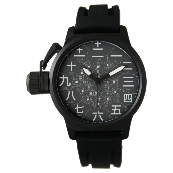 Japan Kanji Manga Style Black Face 3 Watch Zazzle Com