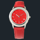 Japan Kanji numbering [red face] Watch<br><div class="desc">It is a Kanji character Board clock. Pronunciation symbols are listed. 漢字の文字盤の時計です。発音記号も記載しています。</div>