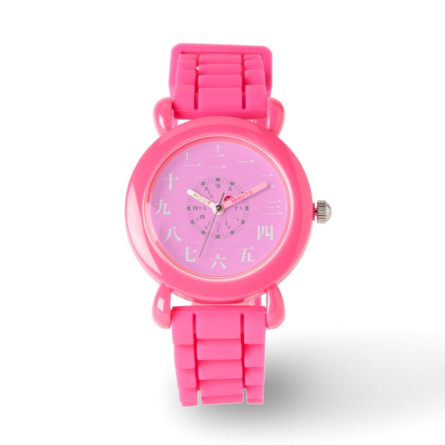 Japan kanji style [pink face] watch (Front)