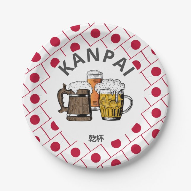 JAPAN Kanpai 乾杯 Great Japanese Beer Paper Plates (Front)