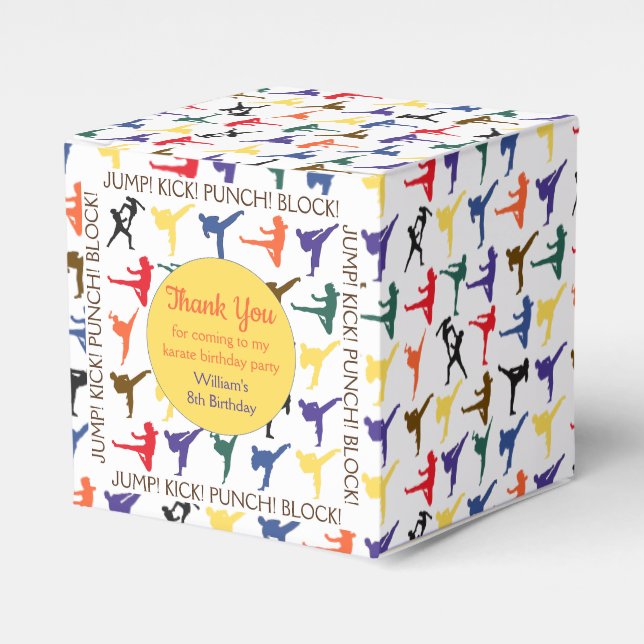 Japan Karate Martial Arts Kids Birthday Favor Box (Front Side)