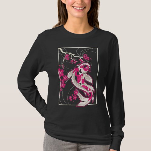 Japan Koi Fish Cherry Blossom Japanese Nishikigoi T_Shirt