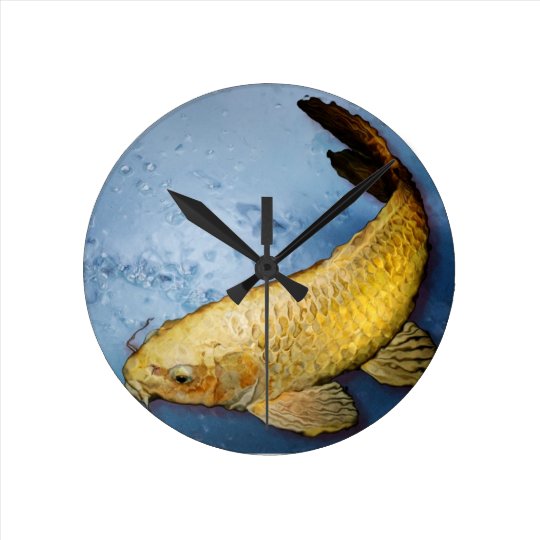 Japan koi fish round clock