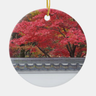 Japan, Kyoto, Autumn Color at Eikando Temple Ceramic Ornament