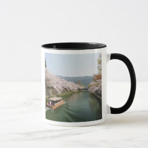 Japan, Kyoto. Flower viewing on the boat Mug