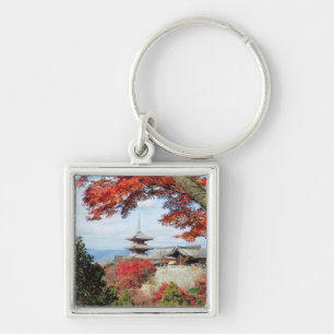 Japan, Kyoto. Kiyomizu temple in Autumn color Keychain