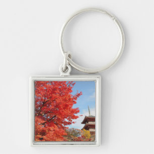 Japan, Kyoto. Kiyomizu temple in Autumn color Keychain