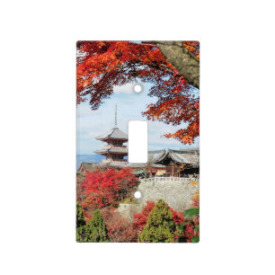 Japan, Kyoto. Kiyomizu temple in Autumn color Light Switch Cover