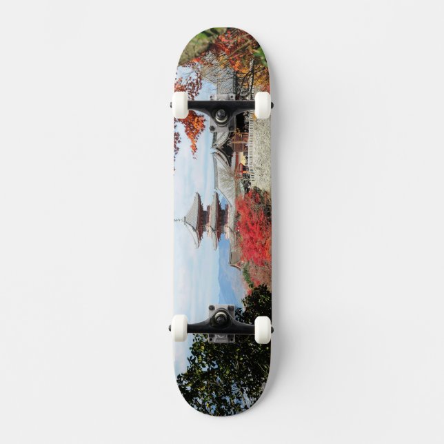 Japan, Kyoto. Kiyomizu temple in Autumn color Skateboard (Front)