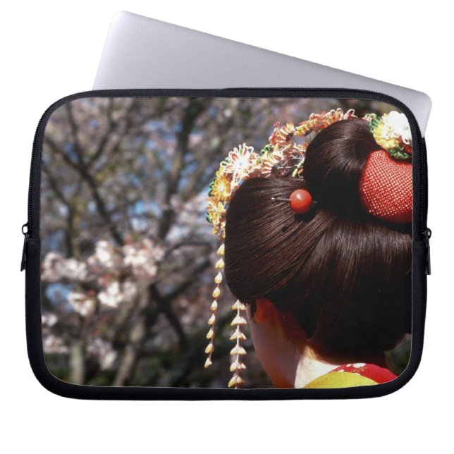Japan, Kyoto. Rear view close-up of geisha's Laptop Sleeve (Front)
