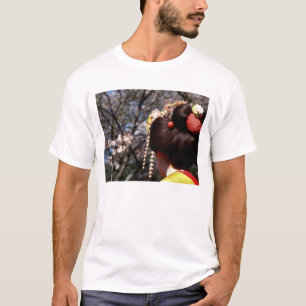 Japan, Kyoto. Rear view close-up of geisha's T-Shirt