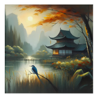 Japan Lake Bird 1 - Canvas Acrylic Print