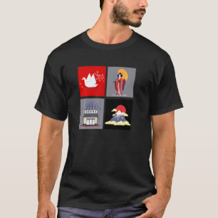 Japan Land Of Sakura Temple Mt Fuji Geisha T-Shirt