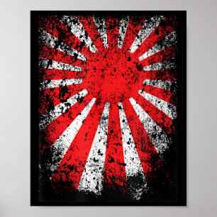 Japan Land Of The Rising Sun Nippon War Flag Poster