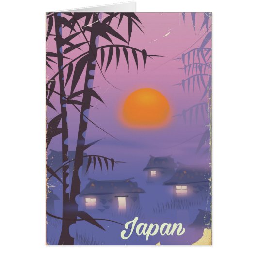 Japan landscape setting sun cards (Front)