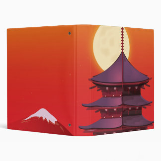 Japan landscape travel cartoon binder